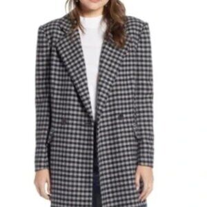 Something Navy Grey/ Navy Plaid Coat